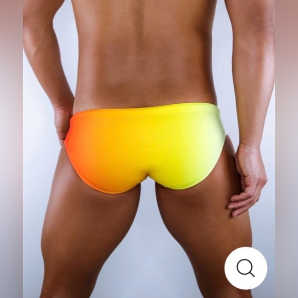 Vaquita “Calypso Ombré” Orange/Yellow Swim Brief Brand New NWT S/Small - Picture 9 of 12